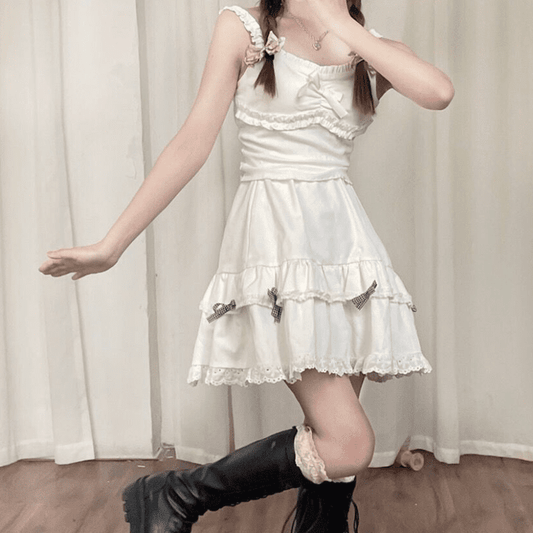 Kawaii Plaid Ruffle Skirt