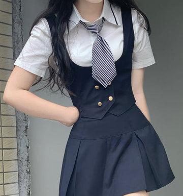 Korean School Uniform Pleated Mini Skirt