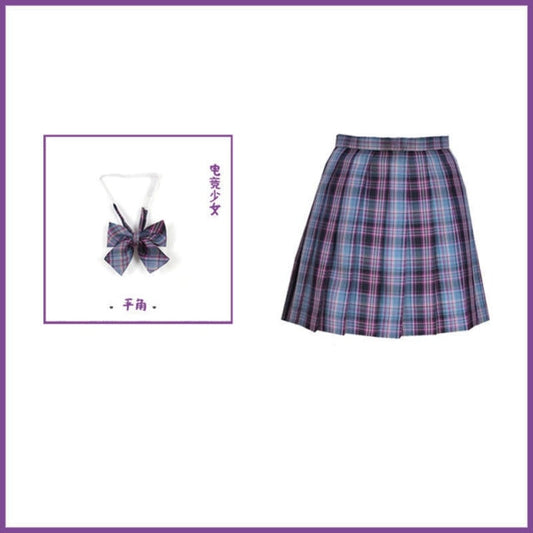 Purple Jk Plaid Mini Skirt