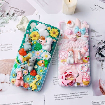 Cute 3D Rabbit Flower iPhone Case