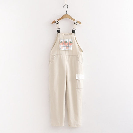 Kawaii 'Sweet Peach' Jump Suit Dungarees