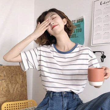 Harajuku Ulzzang Pastel Striped T-shirt