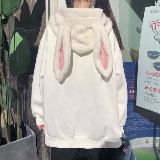 Kawaii Rabbit's Ears Splice Hoodies