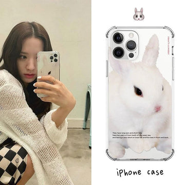 Cute Little White Bunny iPhone Case