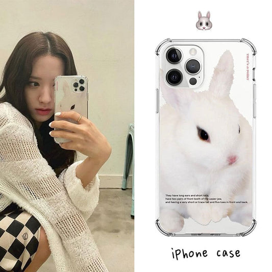 Cute Little White Bunny iPhone Case