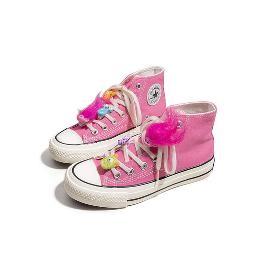 Ins Style Pink Casual High-Top Canvas Shoes