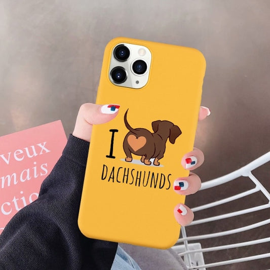 Kawaii I Love Dachshunds iPhone Case