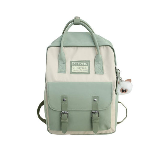Cute Linen Buckle Backpack