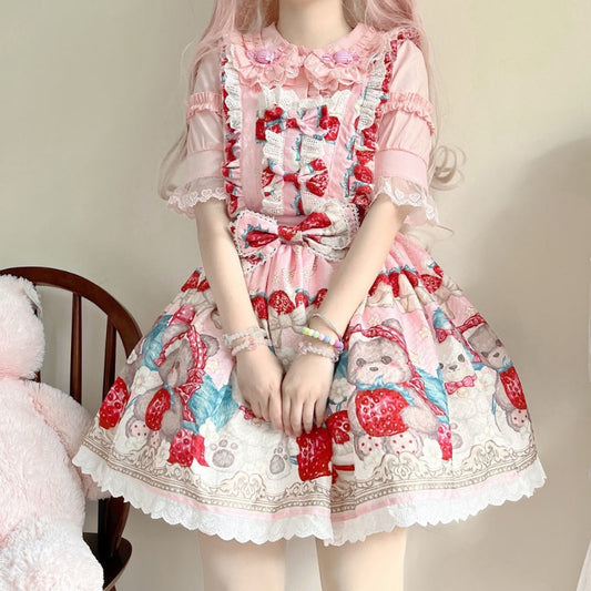 Kawaii Sweet Bear Print Lolita Jsk Dress