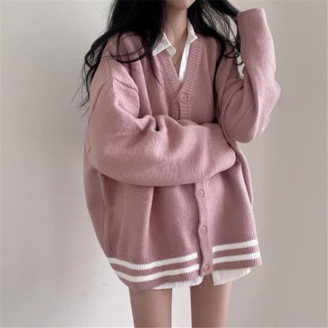 TAVIMART  -  Japan School Sweater Cardigan Skirt Spring Autumn V-Neck Cotton Knitted Sweater JK Uniforms Cardigan Multicolor Girls Student