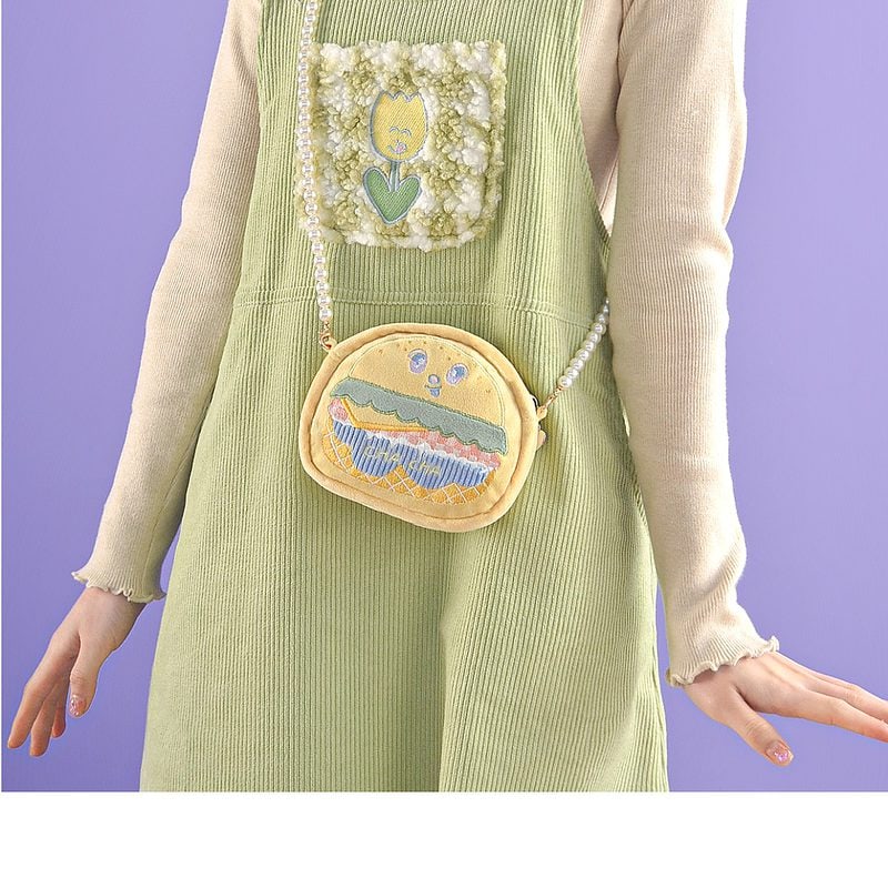 Cute Hamburger Crossbody Coin Purse