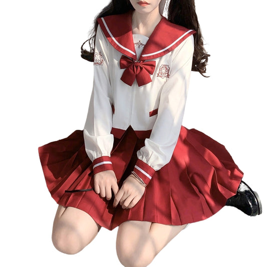 Japanese Red JK Sailor Suit skirt Set