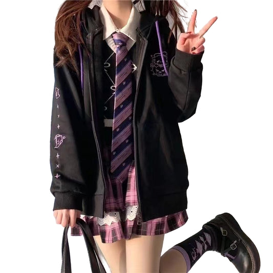 Japanese Soft Girl Style Black Coat