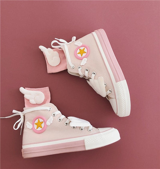 Pink Cardcaptor Sakura Wings Canvas Shoes