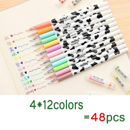 Kawaii Milky Cow 12 Color Diamond Pen