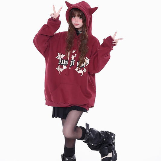 Kawaii American Style Cute Cartoon Hooded Sweatshirt