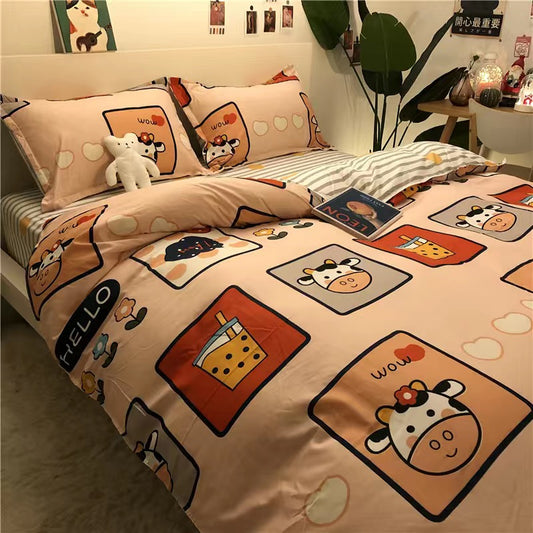 Kawaii Bubble Tea Bedding Set