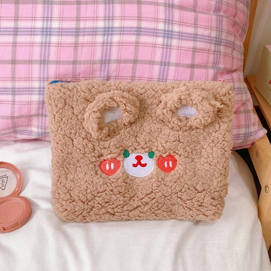Kawaii Bear Women's Plush Cosmetic Bag