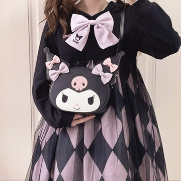 Kawaii Black Sanrio Kuromi Crossbody Bag