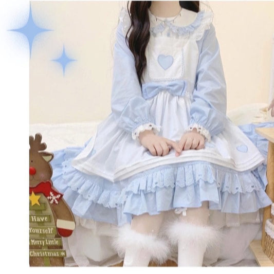 Kawaii Blue Alice Doll Collar Lolita Dress Set