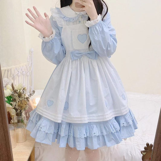 Kawaii Blue Alice Doll Collar Lolita Dress Set