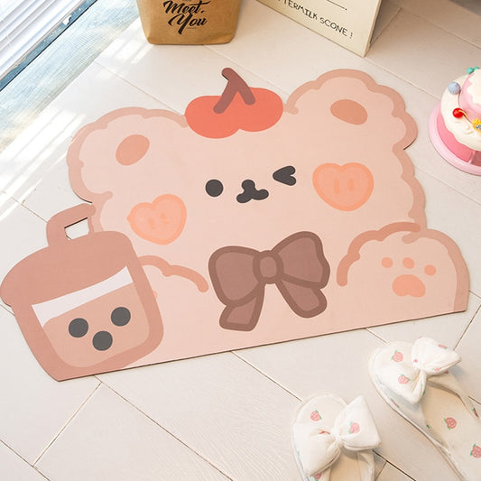 Kawaii Boba Bear Anti-slip Carpet