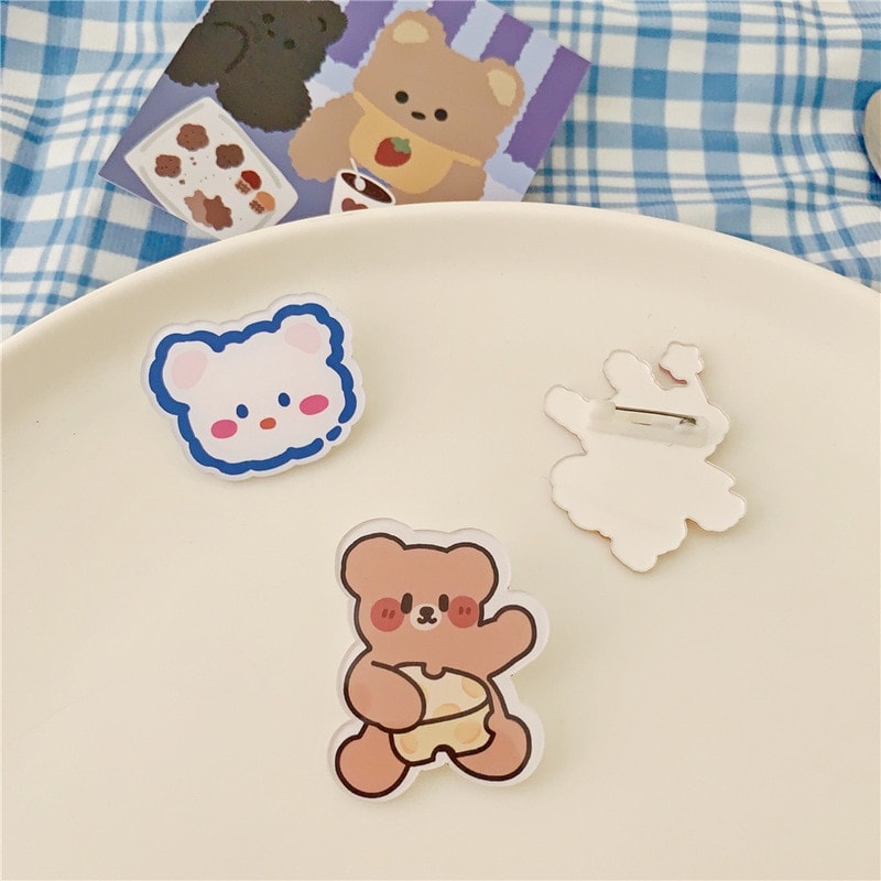 Kawaii Cartoons Animal Brooches.