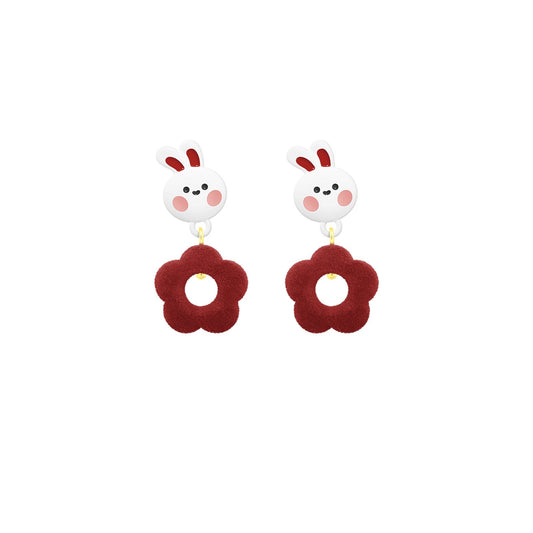 Kawaii Bunny Flower Earrings