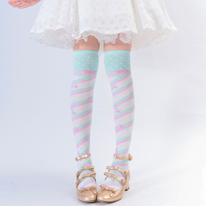 Kawaii Candy Color Lolita Knee Socks