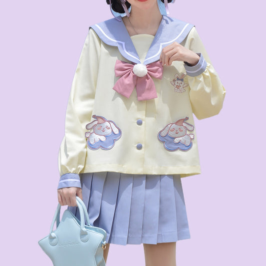 Kawaii Cartoon Rabbit JK Skirt Uniform Set