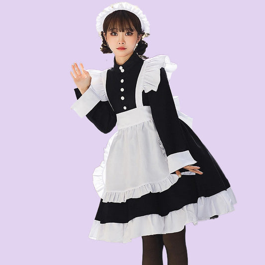 Kawaii Classic Black And White Maid Lolita Dress