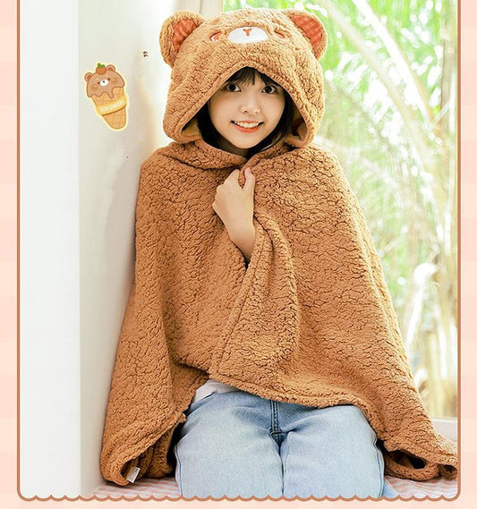 Kawaii Cute Bear Shawl Blanket