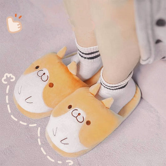 Kawaii Cute Shiba Plush Slippers