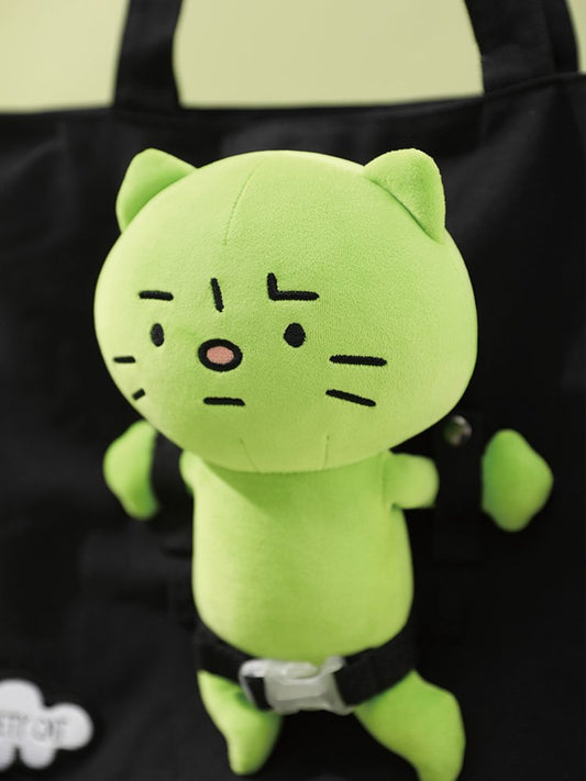 Kawaii Cute Green Cat Canvas Shoulder Bag