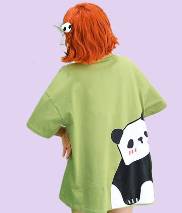 Kawaii Cute Panda Print Oversized T-Shirt