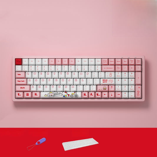 Kawaii Pink Aesthetic Hello Kitty Wired Mechanical Keyboard