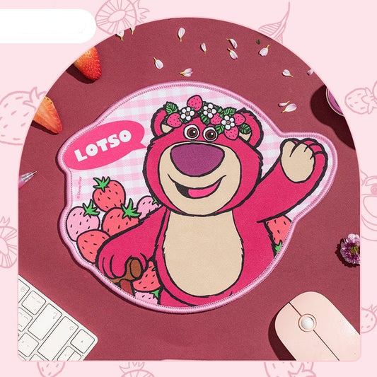 Kawaii Cute Pink Strawberry Bear Mouse Pad