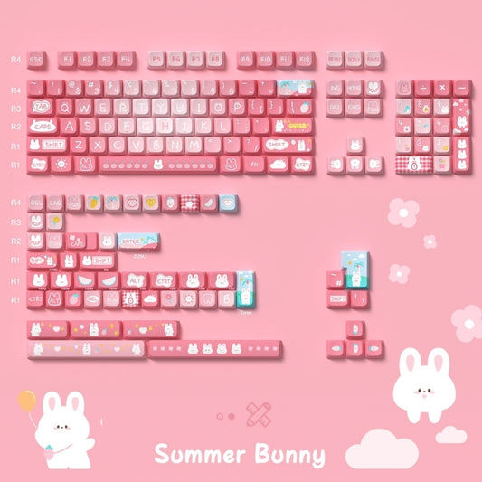 Kawaii Cute Rabbit Pink Aesthetic Keycap Set