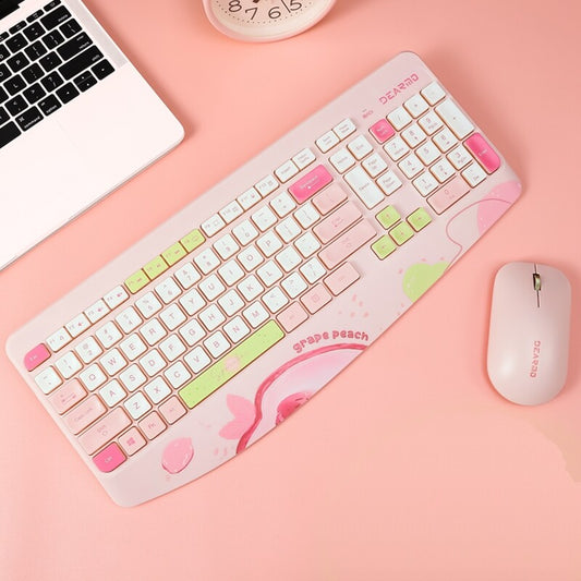 Kawaii Fruit Print Wireless Keyboard and Mouse Set