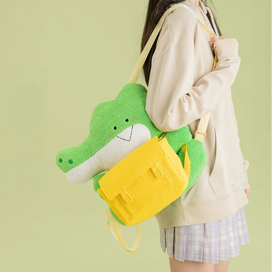 Kawaii Green Small Crocodile Doll Backpack