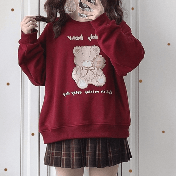 Kawaii Cartoon Bear Pullover Hoodie