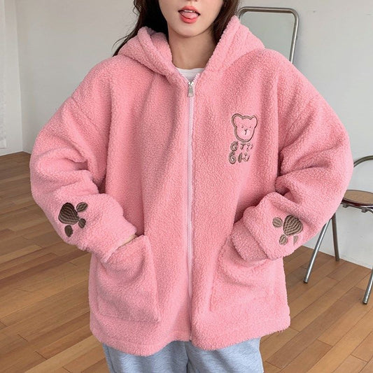 Kawaii Lamb Plush Bear Hoodie