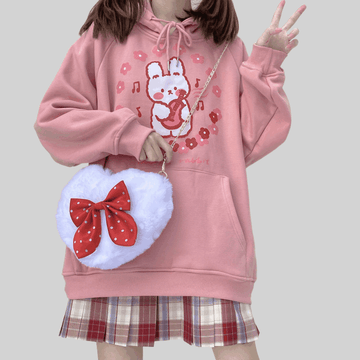 Kawaii Japanese Cartoon Rabbit Print Sweatshirt