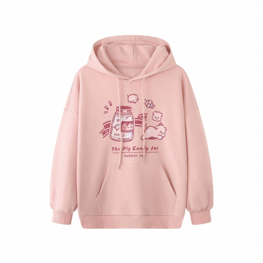 Kawaii Japanese Soft Girl Style Pink Hoodie