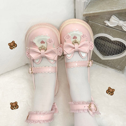 Kawaii Japanese Cartoon Kitten All-match Lolita Shoes