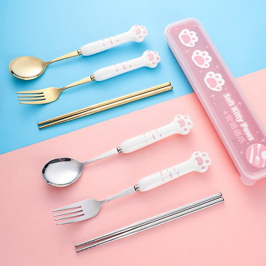 Kawaii Paw Cutlery Set