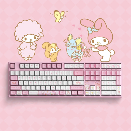 Kawaii Pink Aesthetic My Melody Mechanical Keyboard