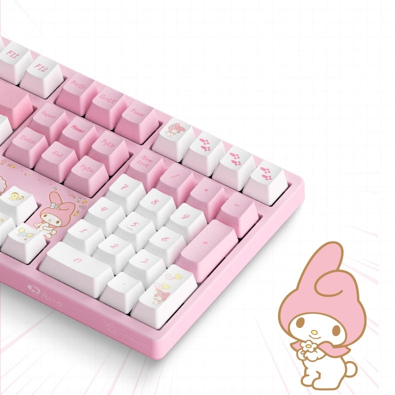 Kawaii Pink Aesthetic My Melody Mechanical Keyboard