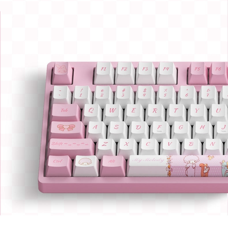 Kawaii Pink Aesthetic My Melody Mechanical Keyboard