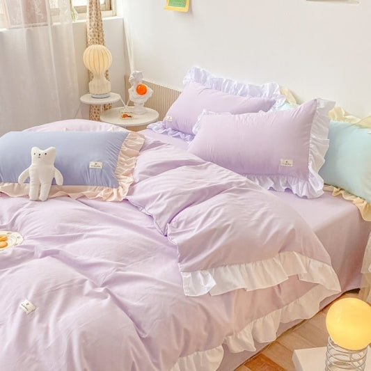 Kawaii Solid Color Bedding Set